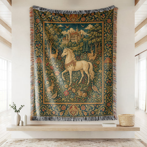 The Unicorn of the Castle Meadow Blanket