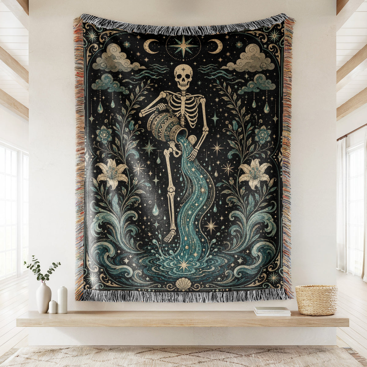 Aquarius Celestial Skeleton Blanket Main image