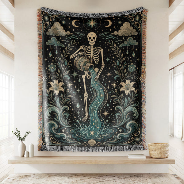 Aquarius Celestial Skeleton Blanket