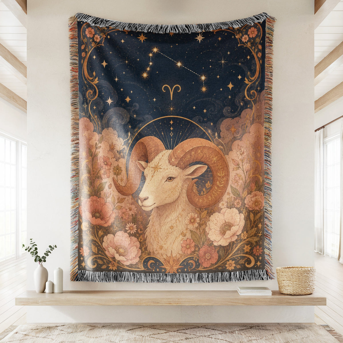 Aries Ram Among the Stars Blanket