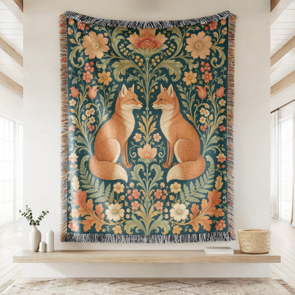 Fox & Floral Garden Blanket