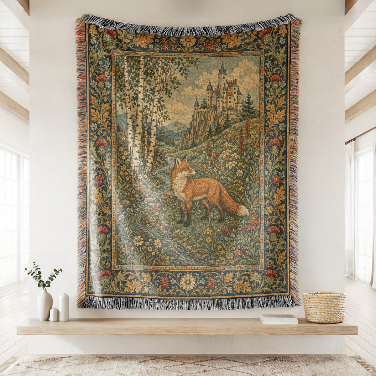 The Fox Beneath the Hilltop Castle Blanket