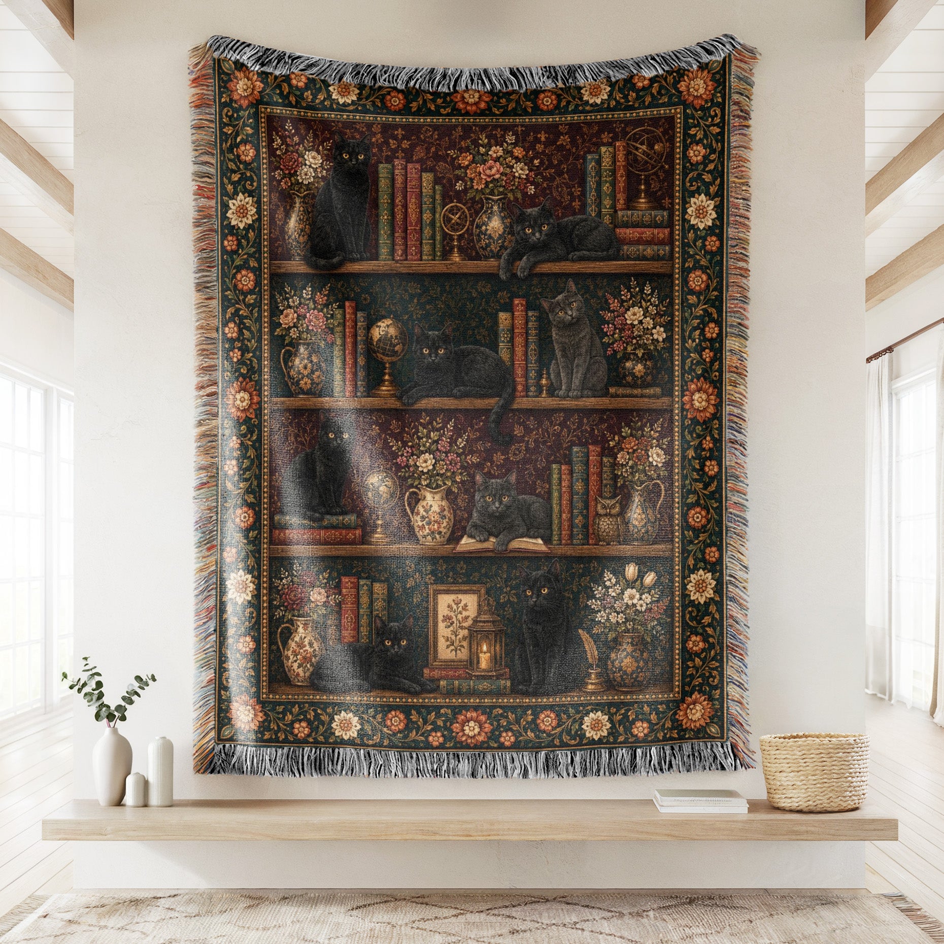 Midnight Cats Library Blanket Secondary image