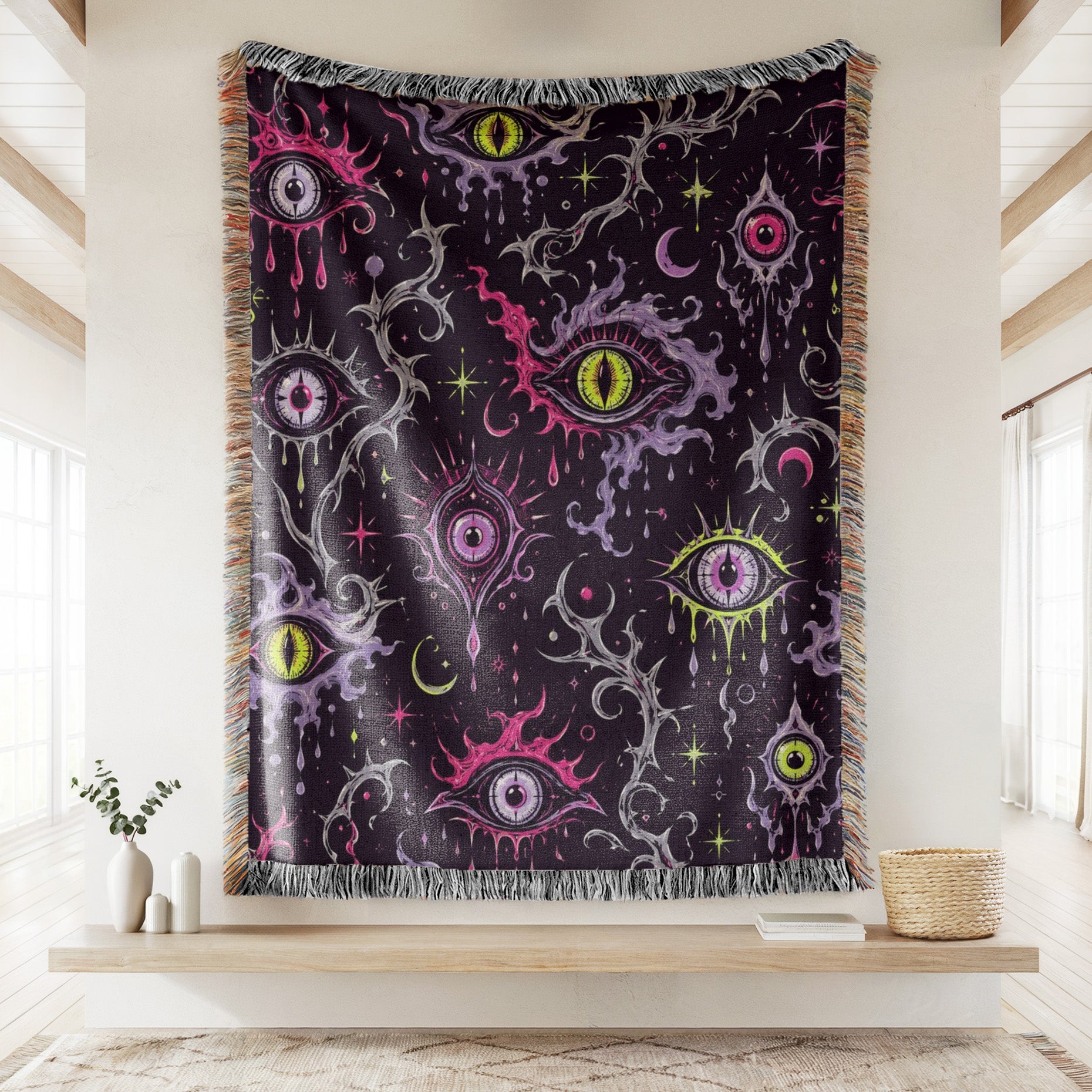 Neon All-Seeing Eyes Blanket Secondary image