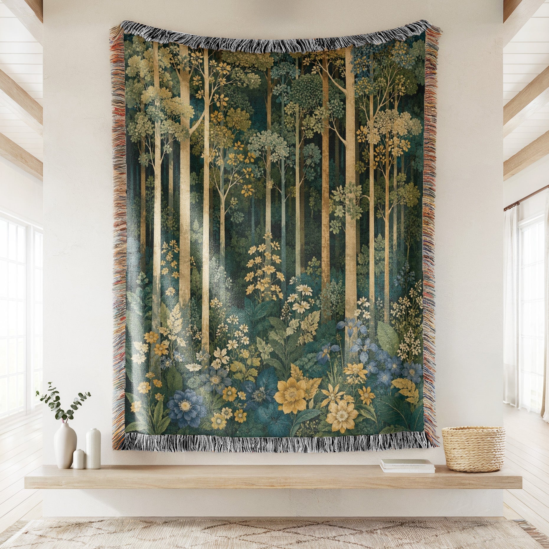Midnight Wildflower Wood Blanket Secondary image