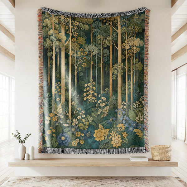Midnight Wildflower Wood Blanket