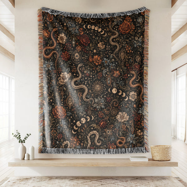 Serpents & Moon Phases Blanket