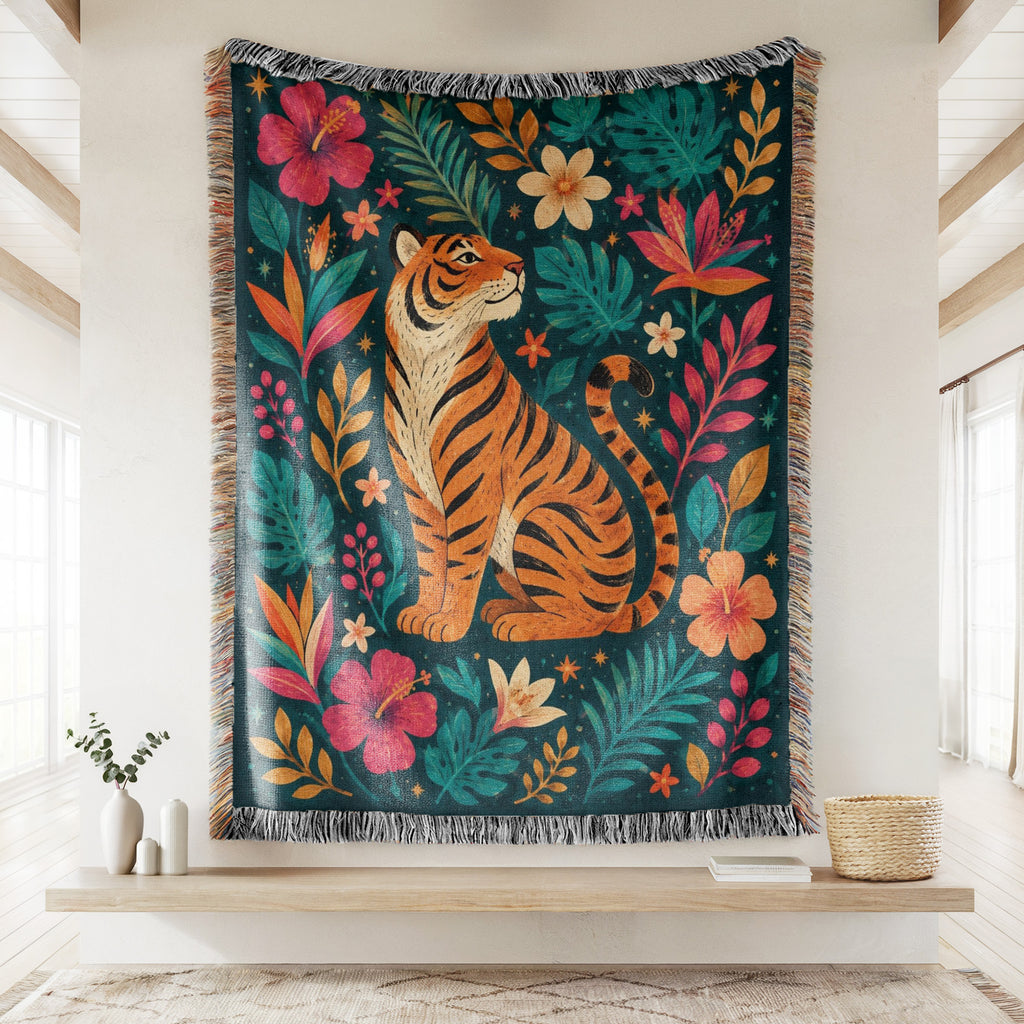Tropical Tiger Garden Blanket