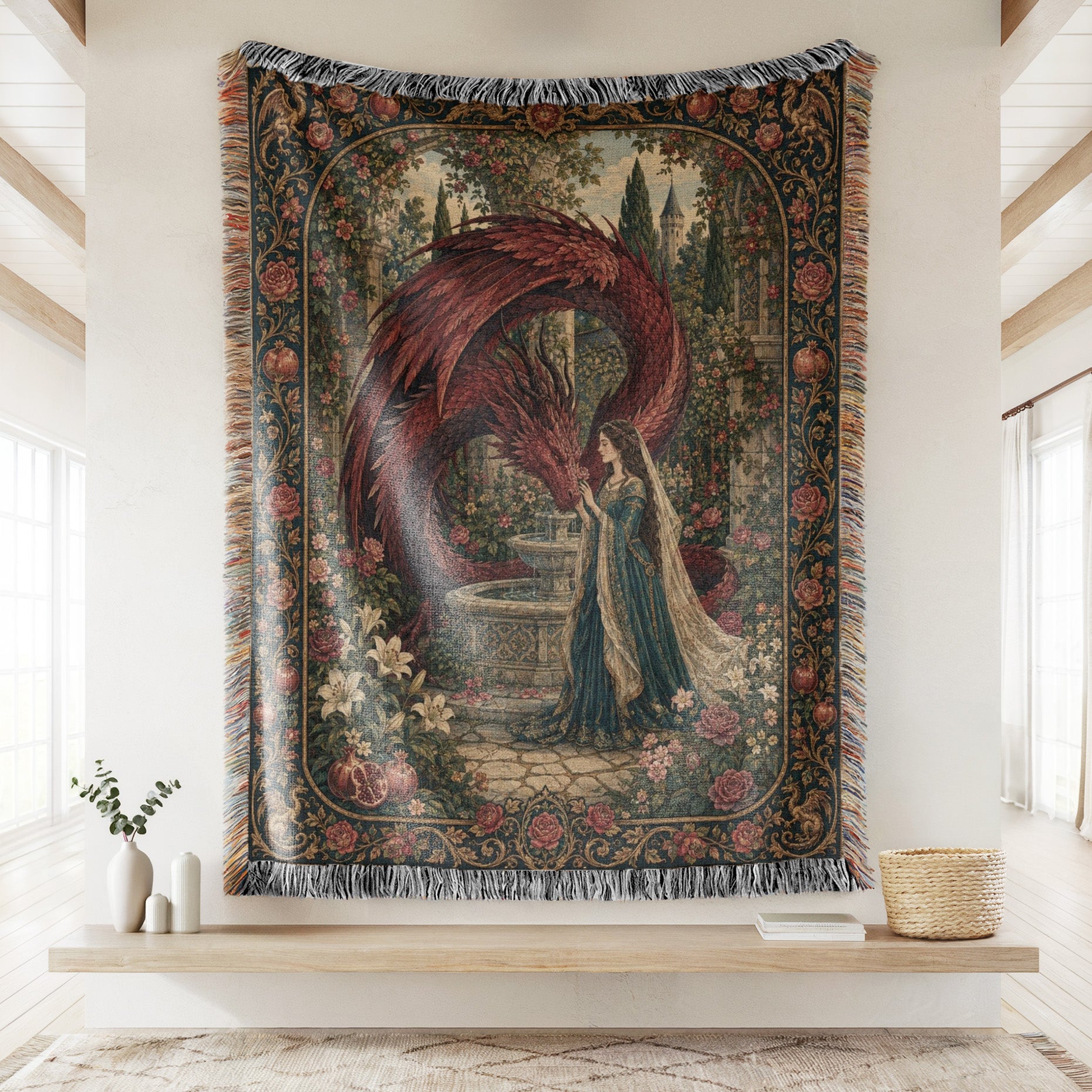 The Rose Garden Dragon Blanket Secondary image