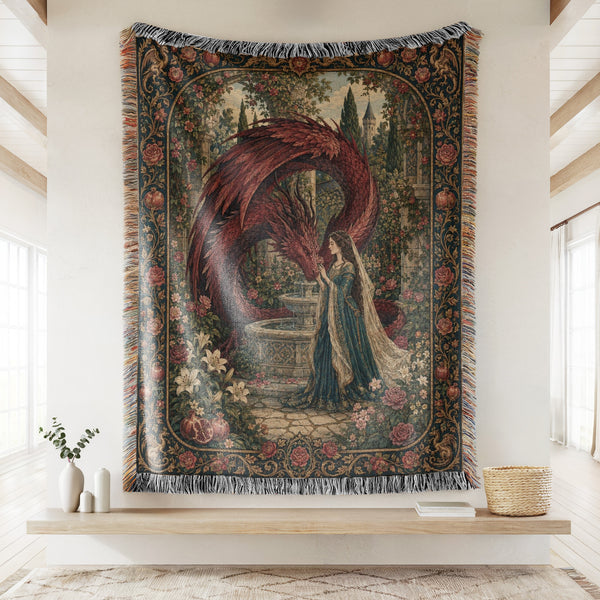 The Rose Garden Dragon Blanket