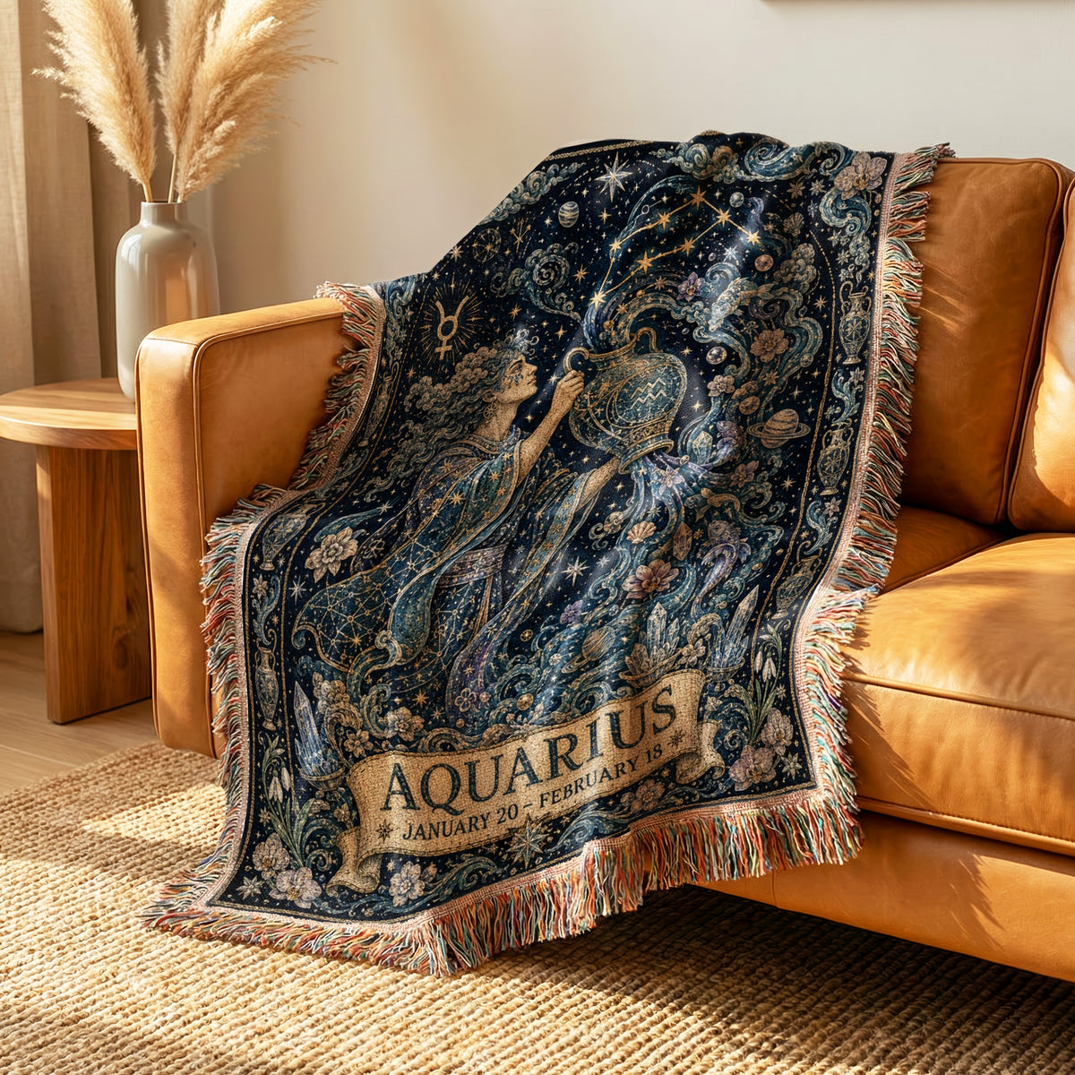 Aquarius Celestial Water Bearer Blanket