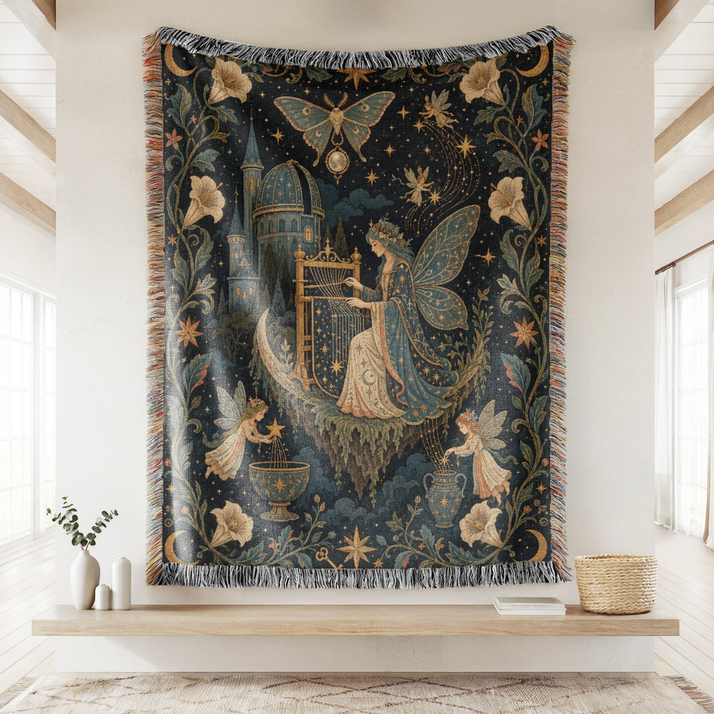 Starlit Harp Fairy Blanket