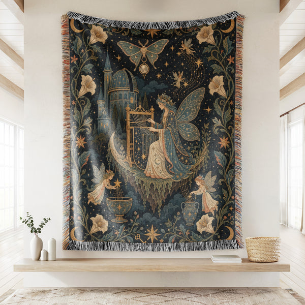 Starlit Harp Fairy Blanket