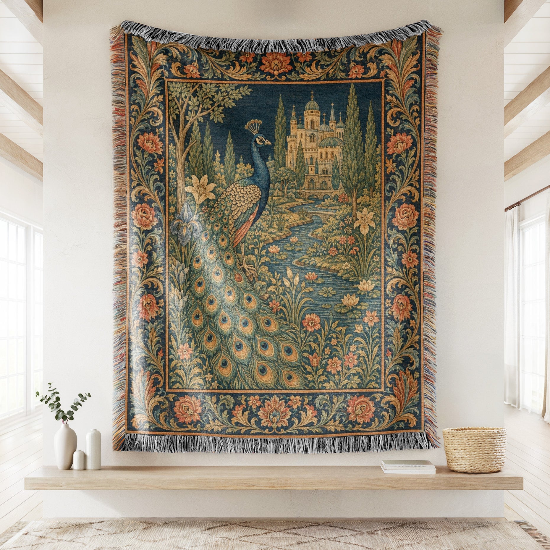 The Peacock Palace Garden Blanket Secondary image