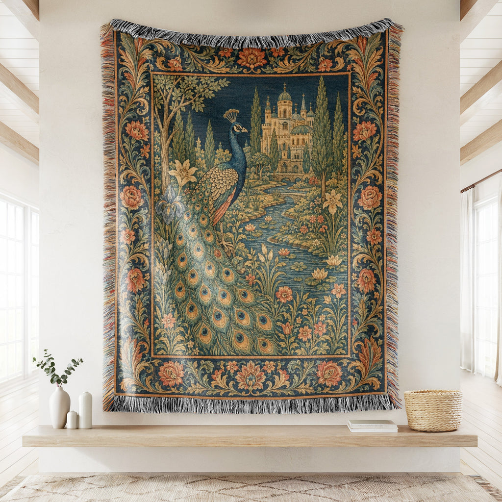 The Peacock Palace Garden Blanket