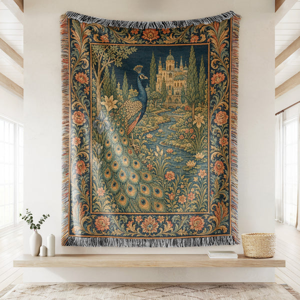 The Peacock Palace Garden Blanket