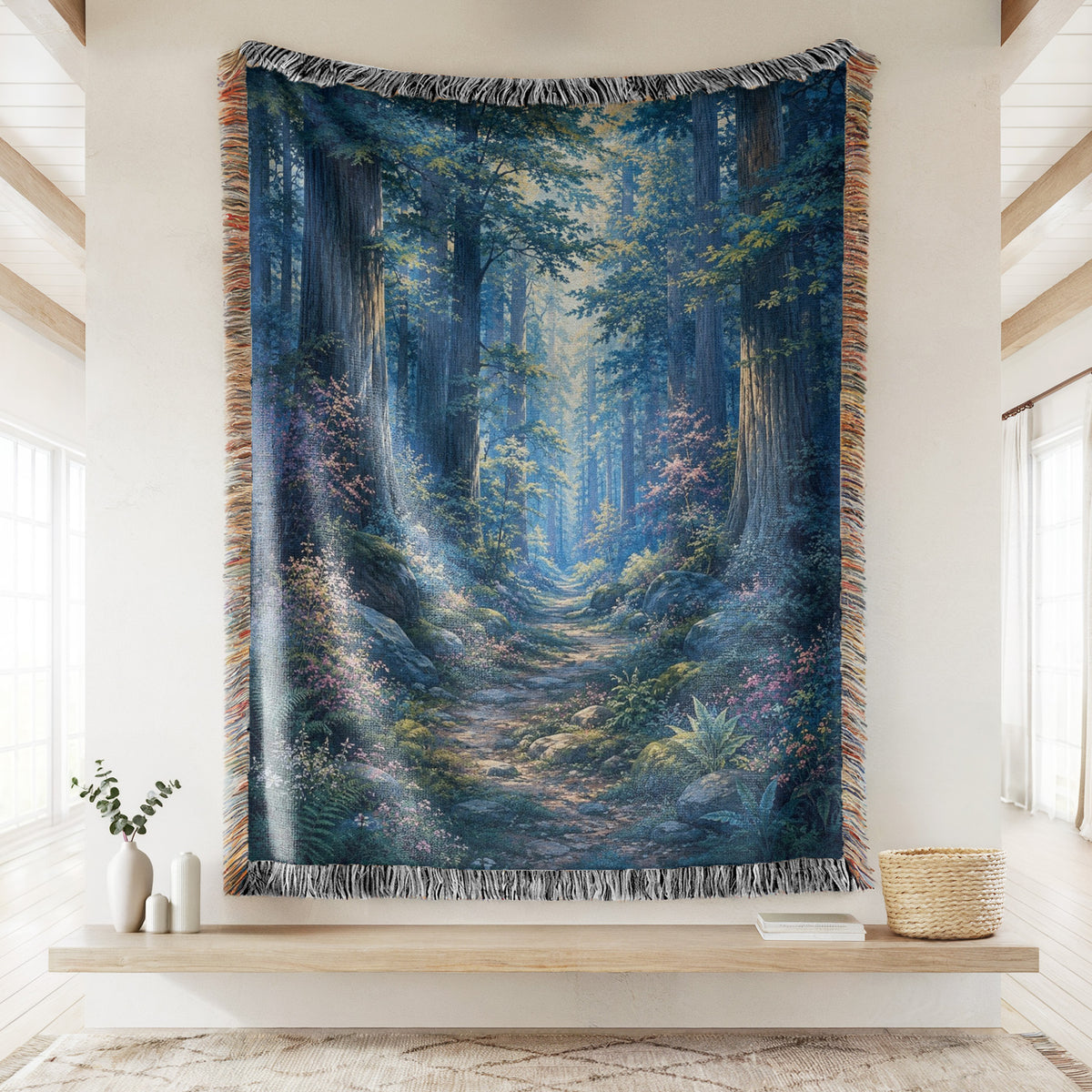 Bluebell Forest Path Blanket