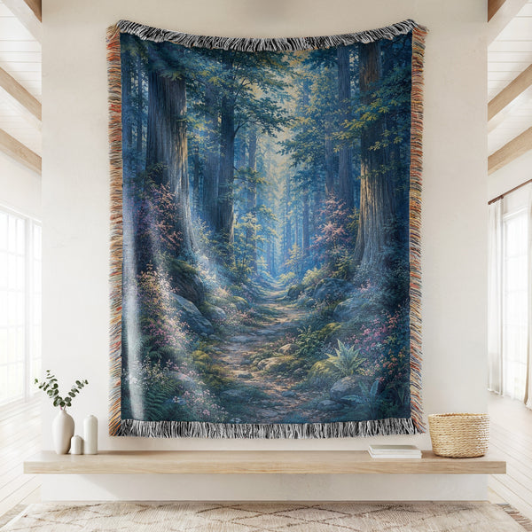 Bluebell Forest Path Blanket