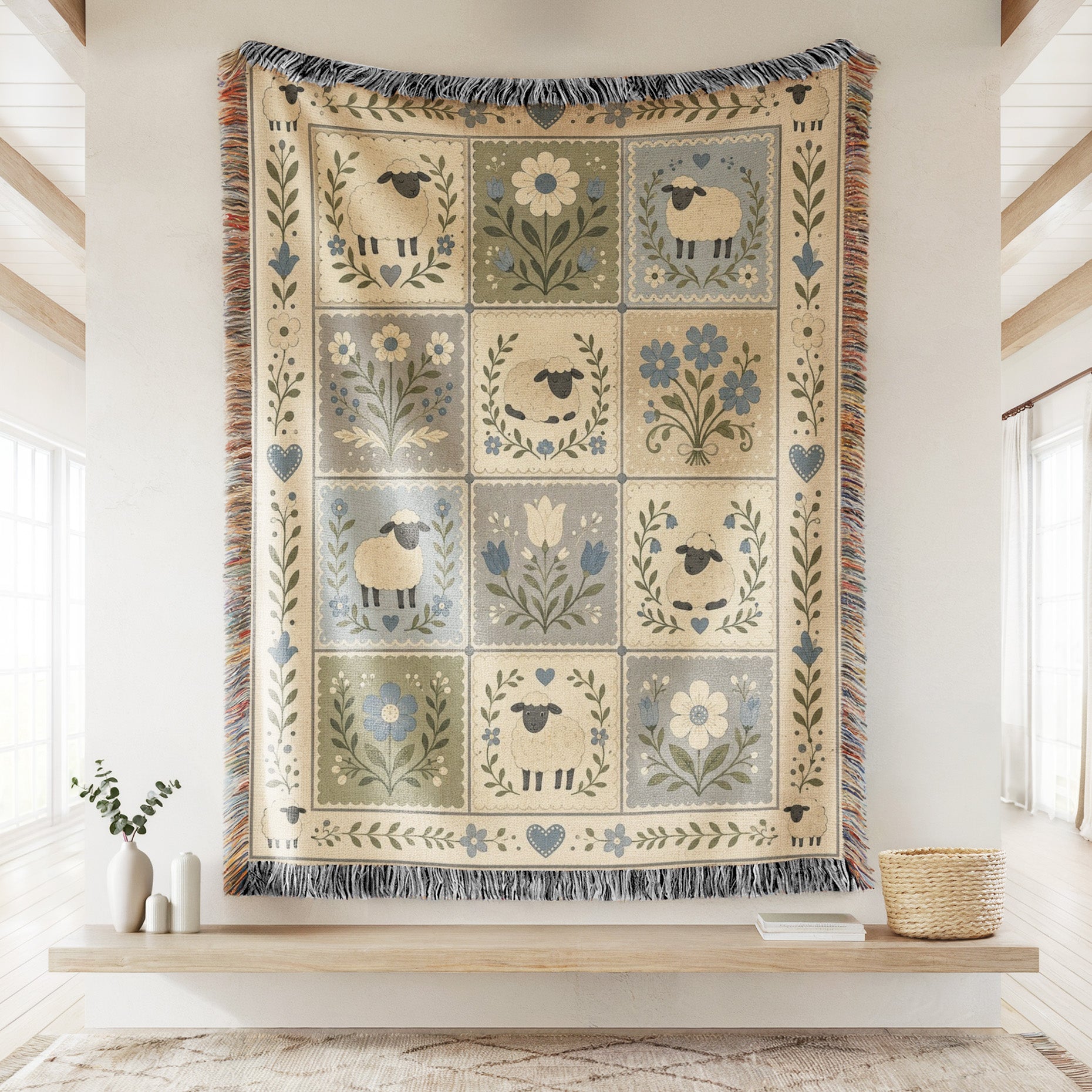 Little Lambs Patchwork Blanket Secondary image