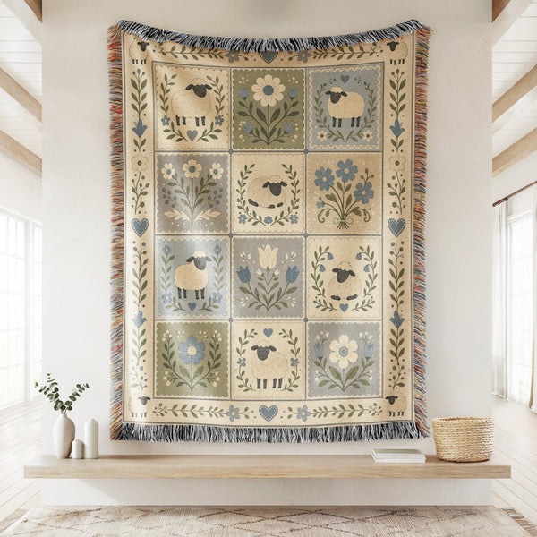 Little Lambs Patchwork Blanket