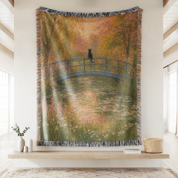 Sunset Bridge Black Cat Blanket