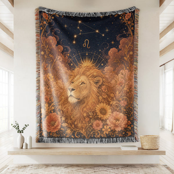 Leo Sunlit Lion Blanket