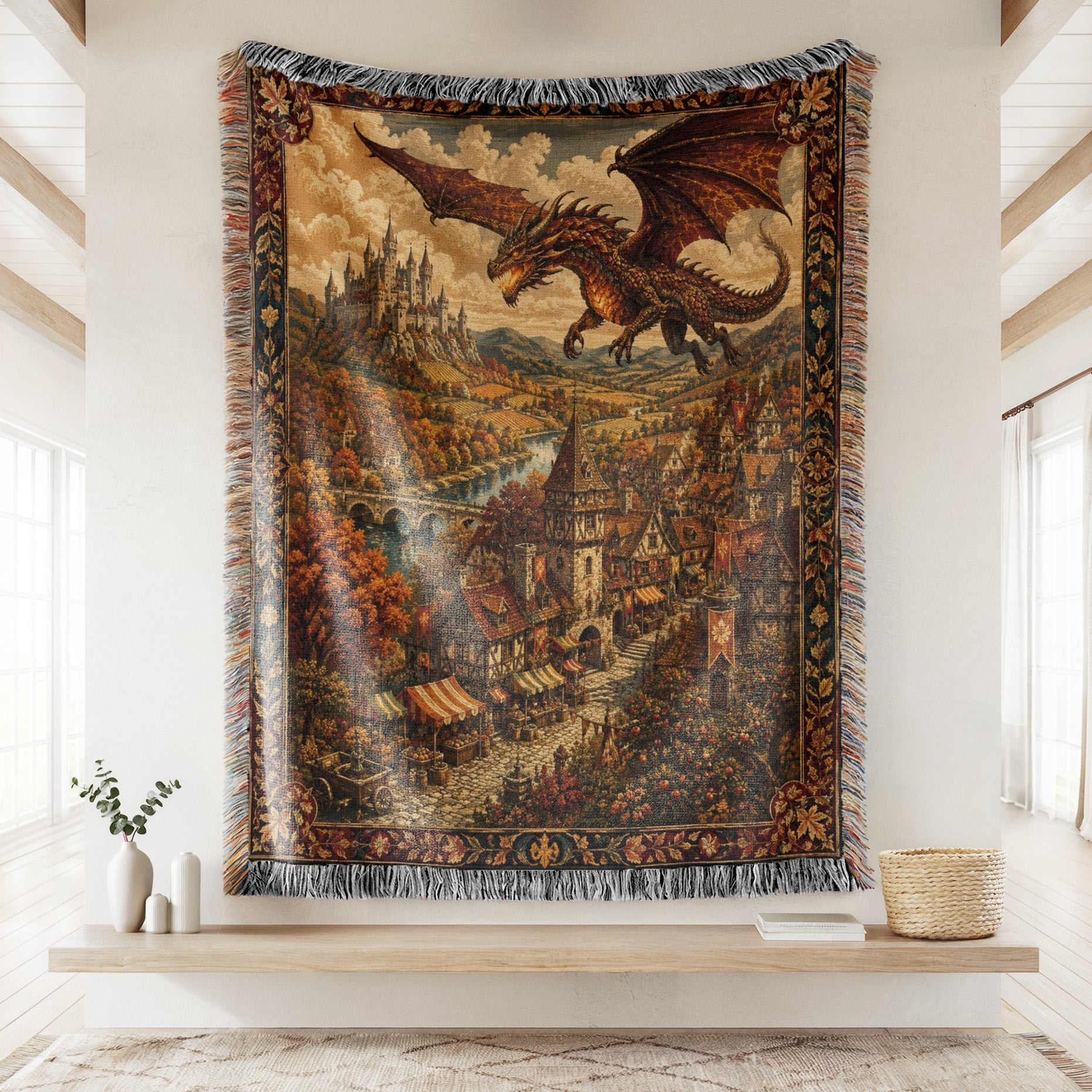 The Dragon Over Autumnvale Blanket Secondary image