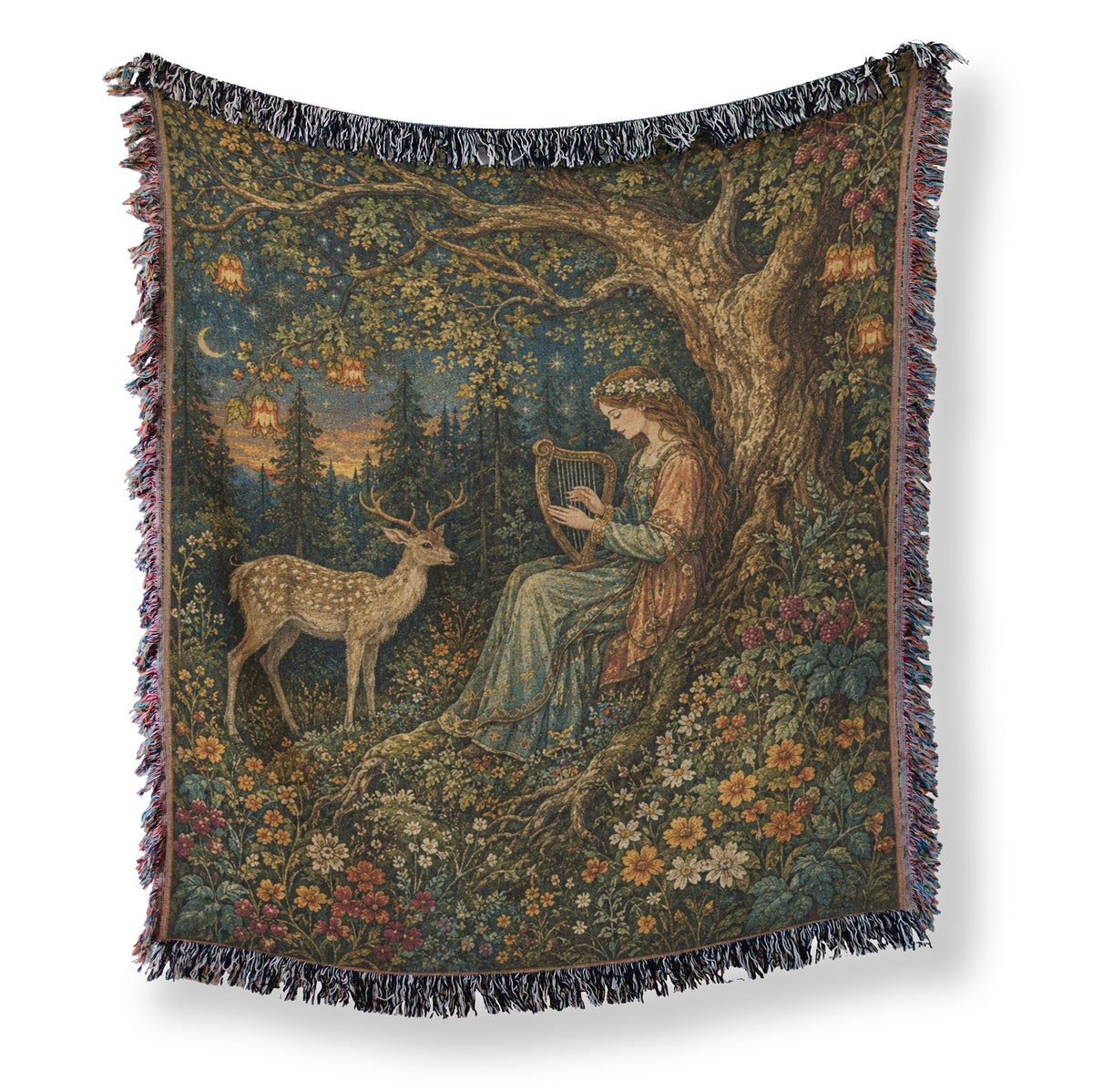 The Harpist of the Golden Wood Blanket