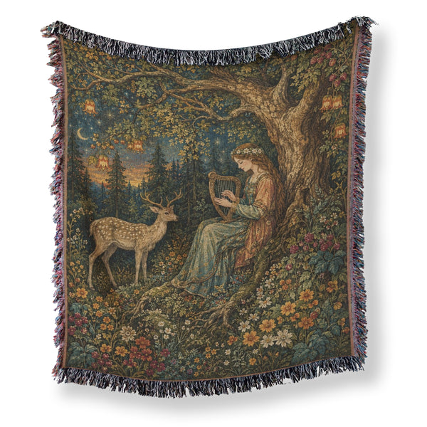 The Harpist of the Golden Wood Blanket