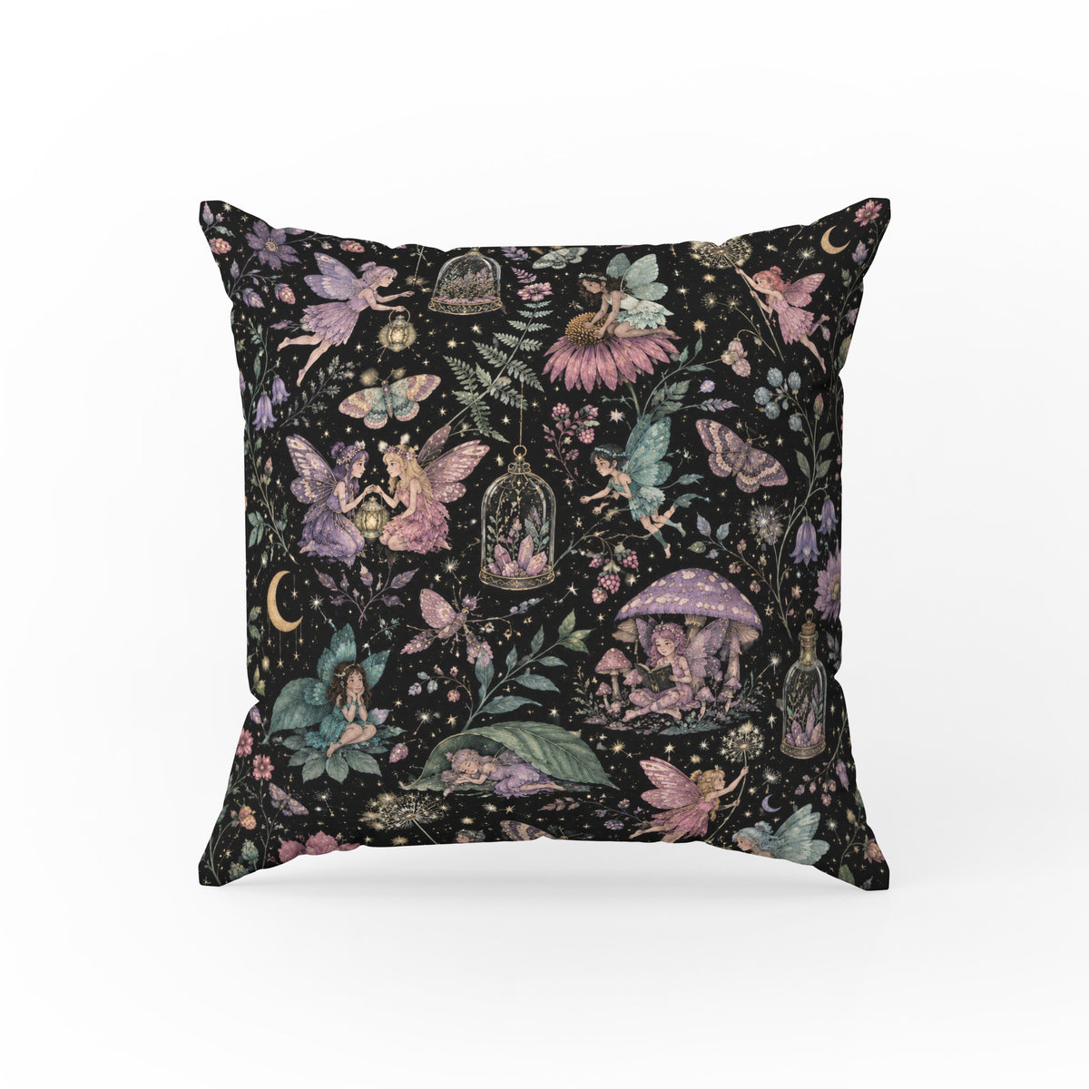 Fairies After Midnight – Enchanted Floral Pillow Main image