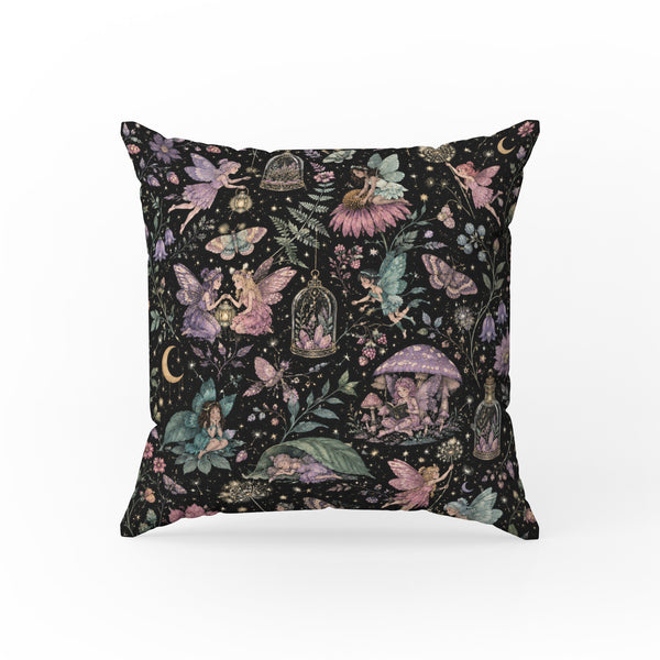 Fairies After Midnight – Enchanted Floral Pillow
