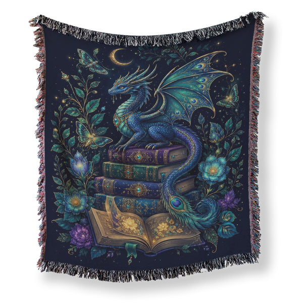 Enchanted Peacock Dragon Book Blanket
