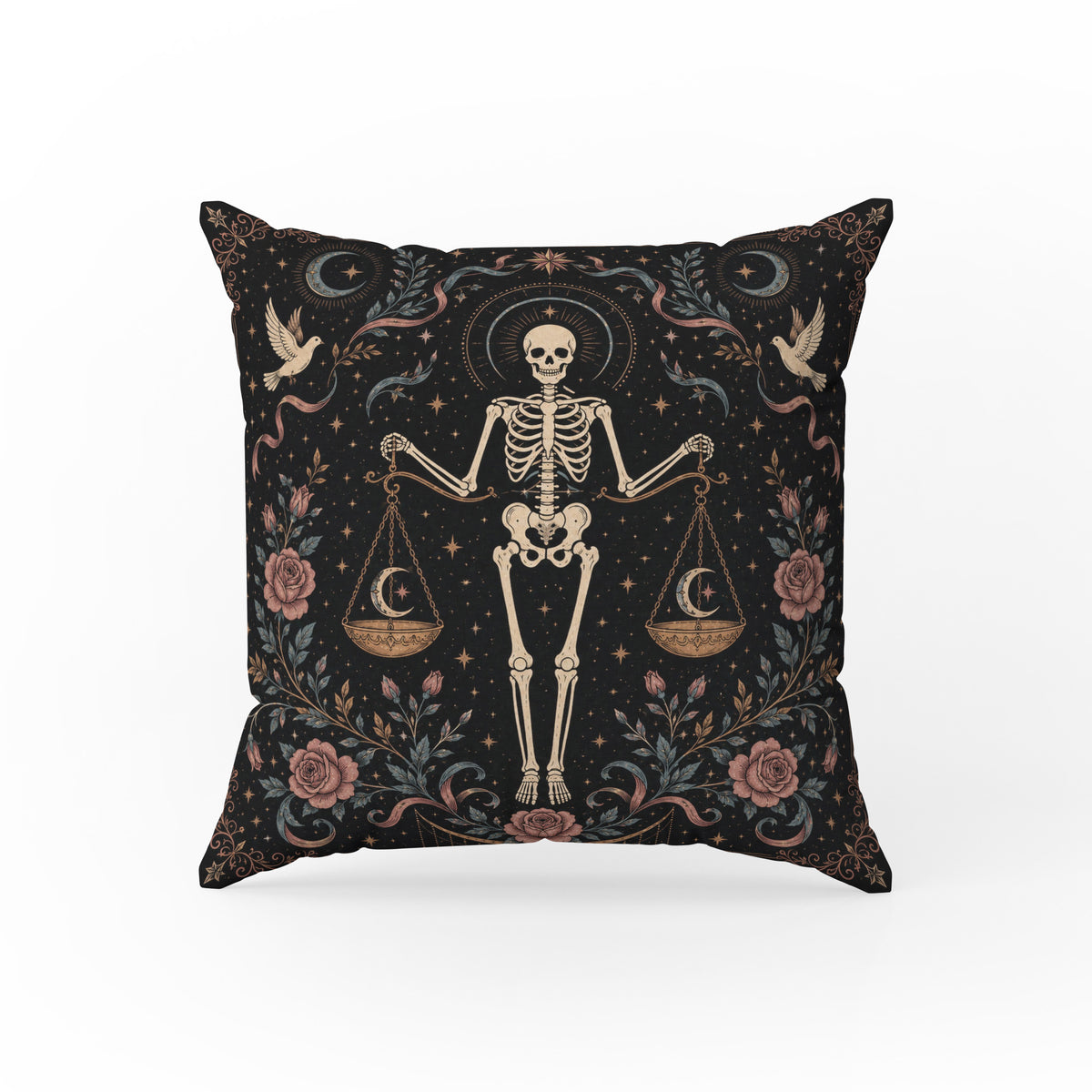 The Celestial Scales – Libra Gothic Zodiac Pillow